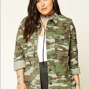 Forever 21 Plus Camo utility jacket. Size 1x